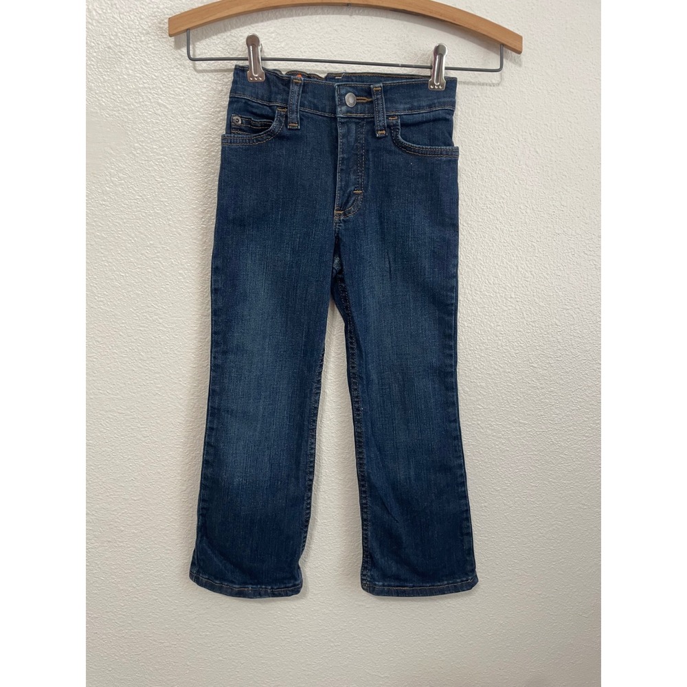 Wrangler Jeans Boys 5T Slim Blue Excellent Dark Wash Adjustable Waist 6BRLWFS